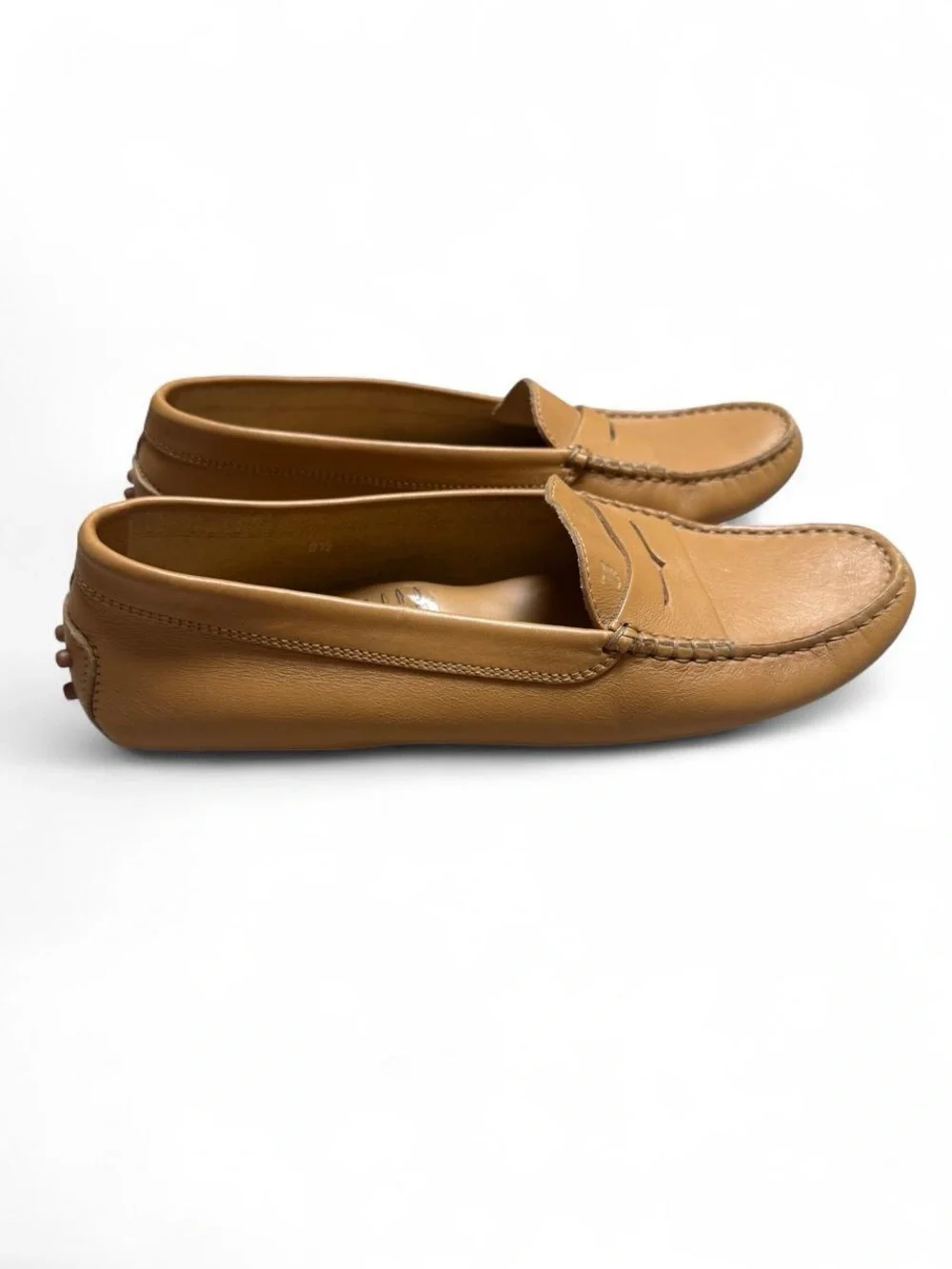 Tod's Women’s Gommino Tan Leather Loafers - Size 8.5